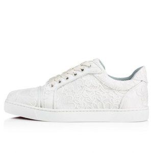 Christian Louboutin VIEIRA ORLATO Crepe Satin Lace Low Top Sneakers Shoes